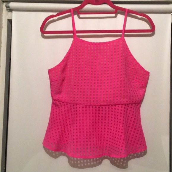 Gianni Bini Tops - Vibrant Pink GB Peplum Tank Top